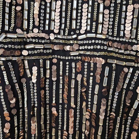 NWT Mac Duggal Black Long-Sleeve Embellished Midi-Dress 93590 SZ 10 - Picture 6 of 12